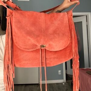 Fringe suede bag